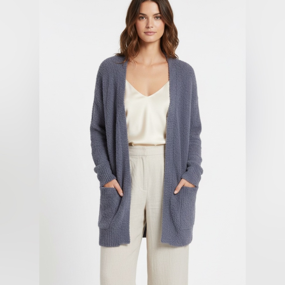 BAREFOOT DREAMS COZY CHIC Cardigan Deep Sea Blue Size S/M